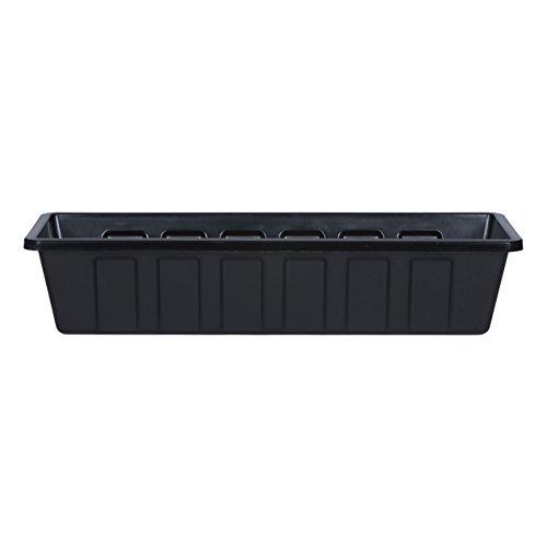 Novelty Poly-Pro Plastic Flower Box Planter, Black, 24-Inch