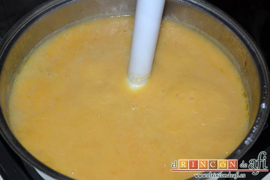 Crema de hinojo, triturar