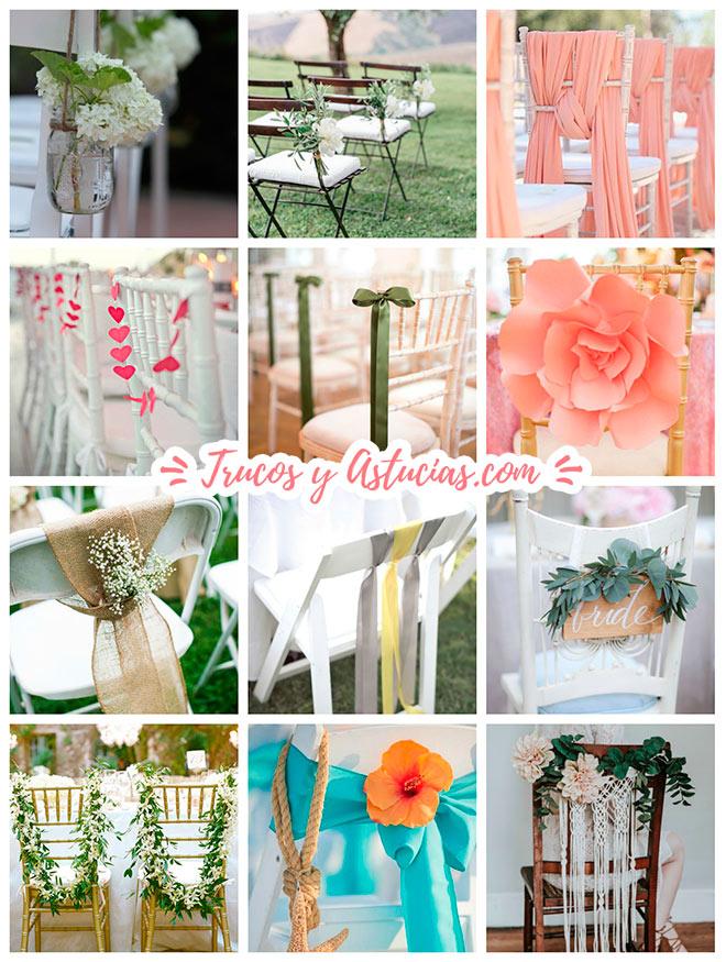 adornos para sillas de casamientos hechos con manualidades diy