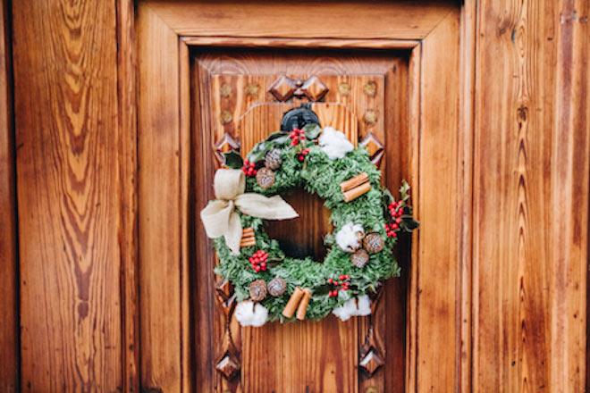 corona navideña vegetal natural