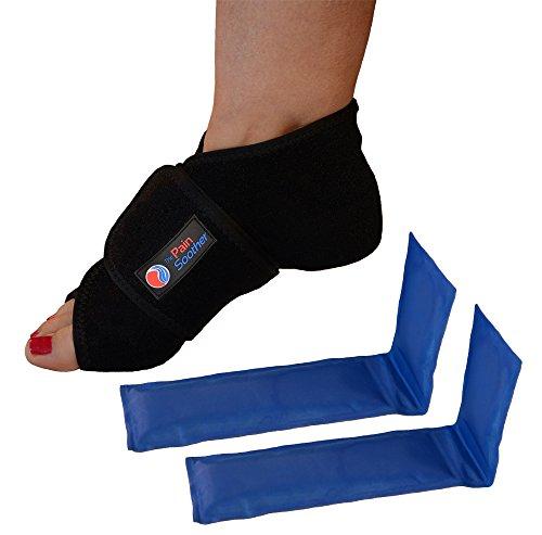 Reuseable Hot & Cold Therapy Wrap - Plantar Fasciitis, Heel Spurs, Arch Pain, Sore Feet, Two Gel Packs (Large)