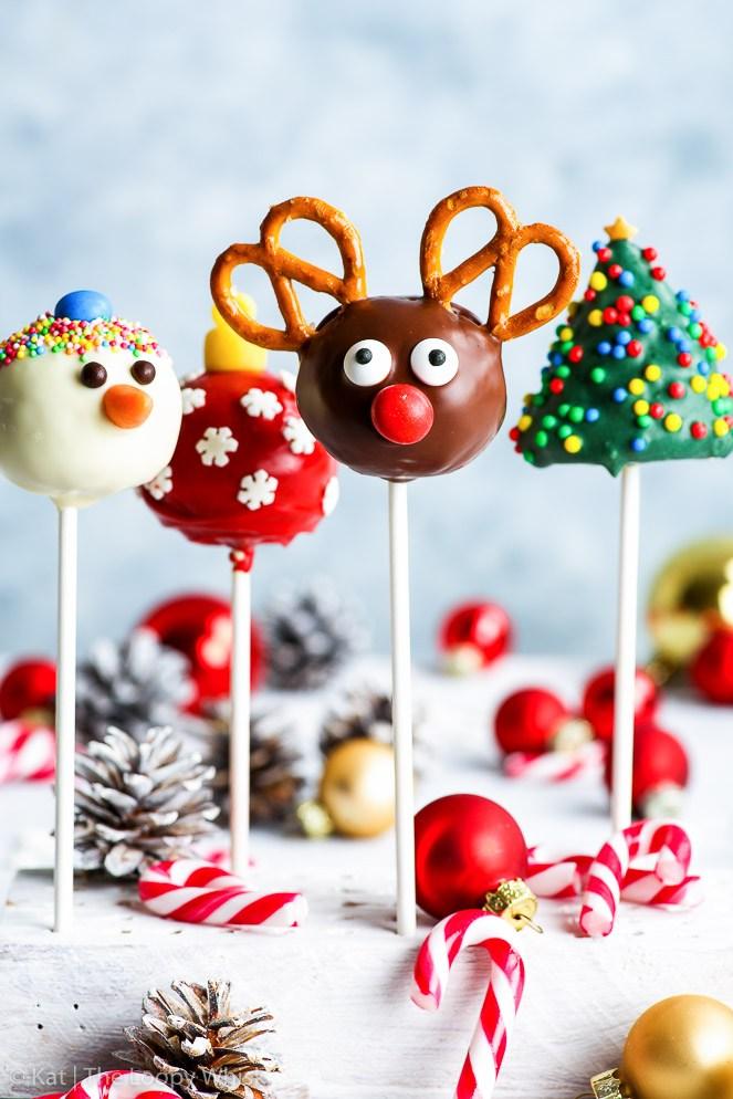 postres navideños, cake pops