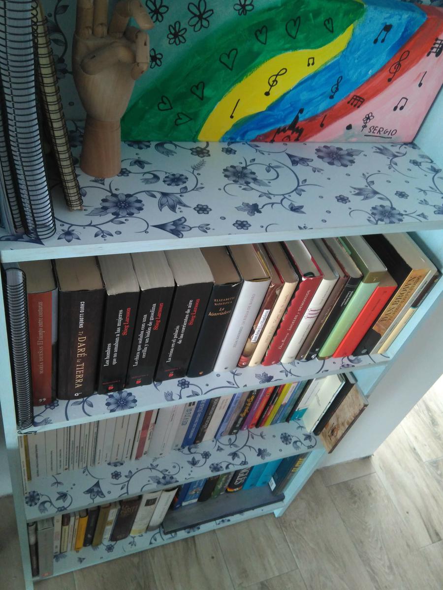 Estantería empapelada