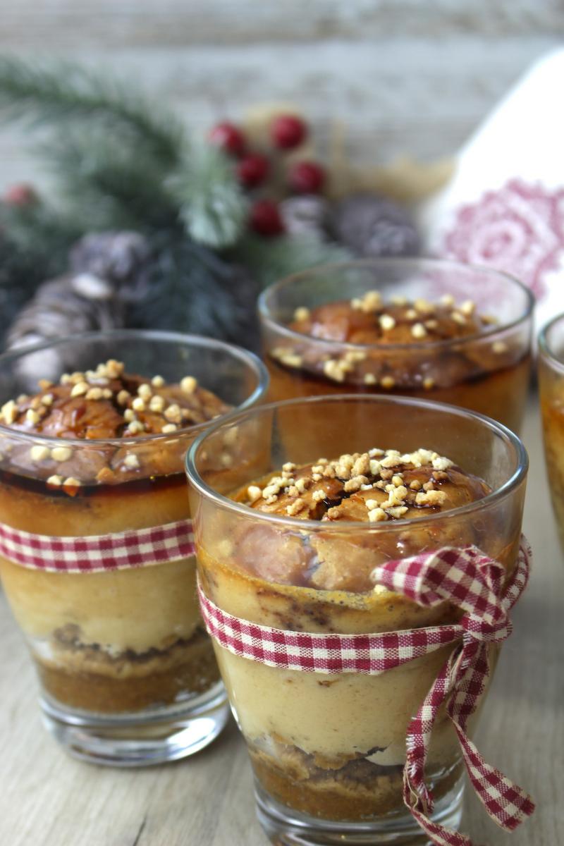 Tarta de queso y turrón en vasitos sin lactosa