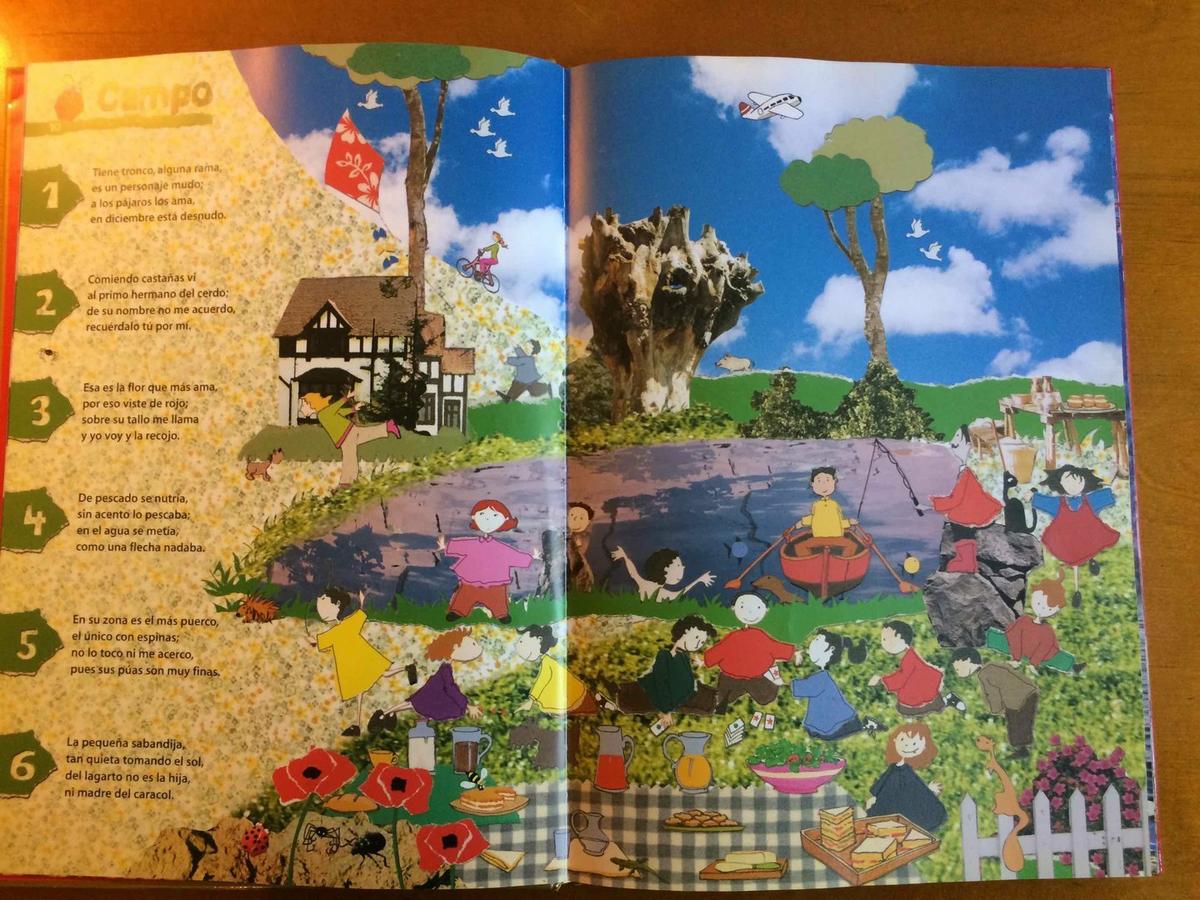 Ilustración campestre del libro "Oro Parece" 