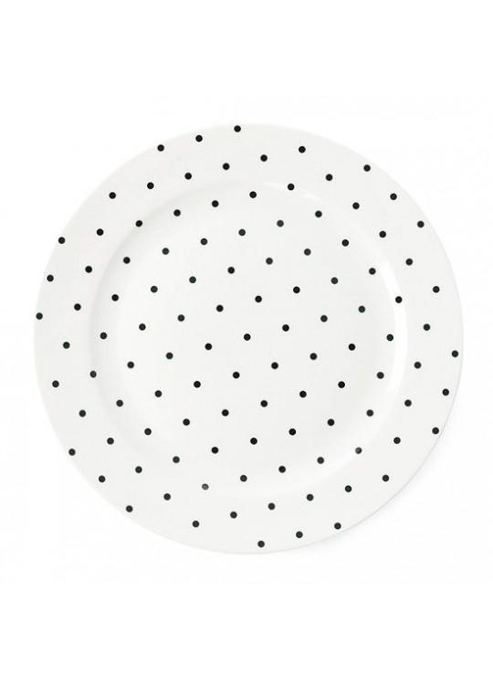 PLATO DE CERÁMICA 25 CM LUNARES NEGROS MISS ETOILE