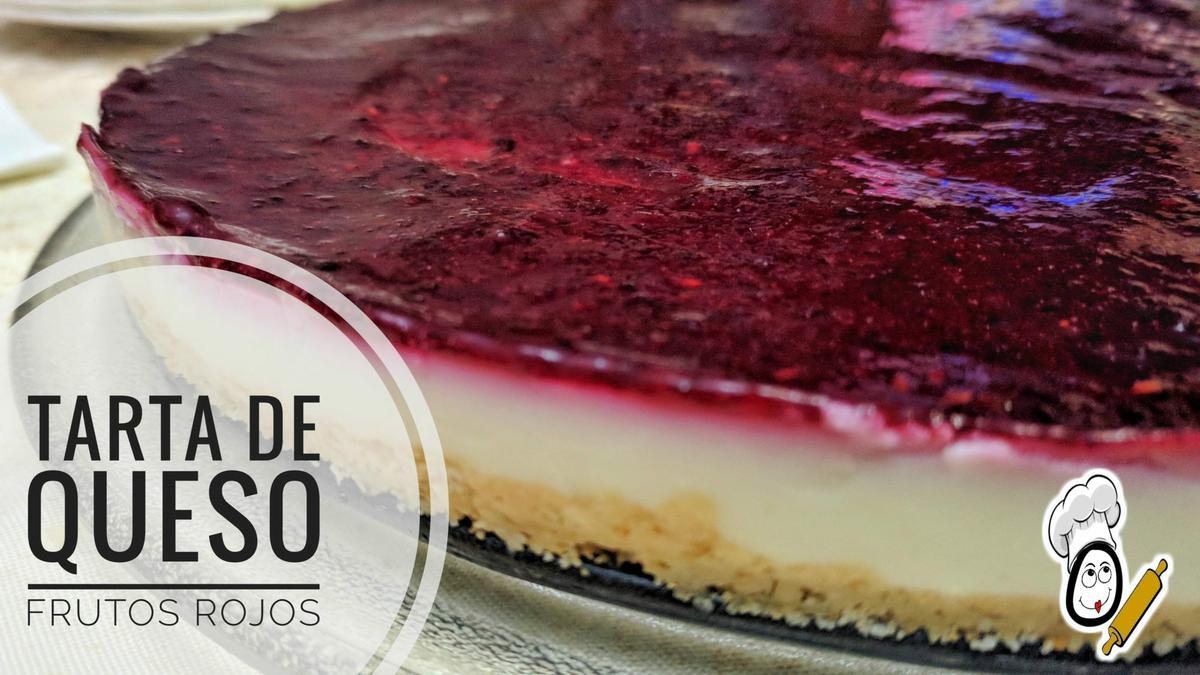 Tarta de queso con frutos rojos