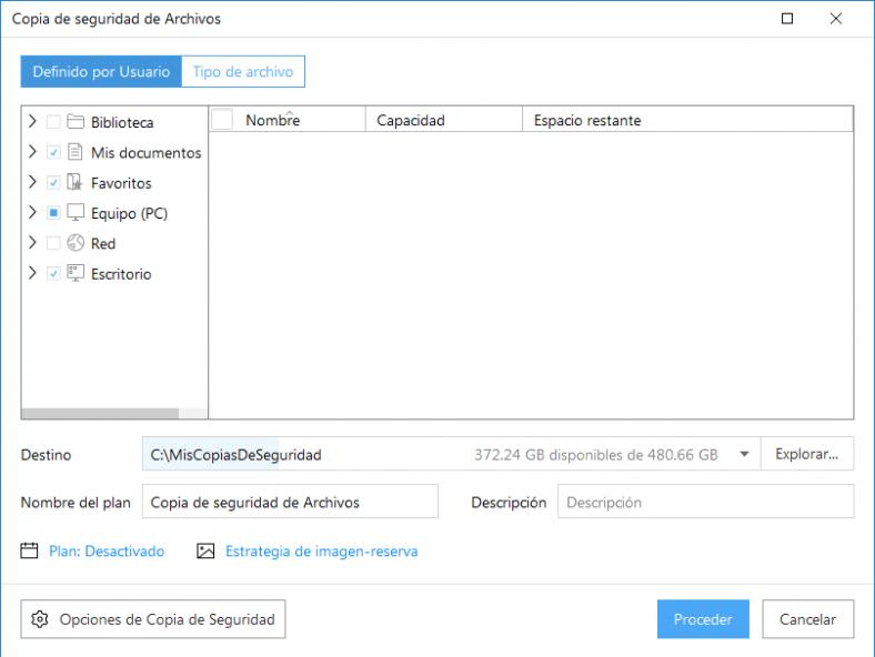 EaseUS Todo Backup Home, respaldar archivos