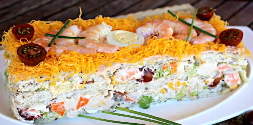 pastel frio de langostinos