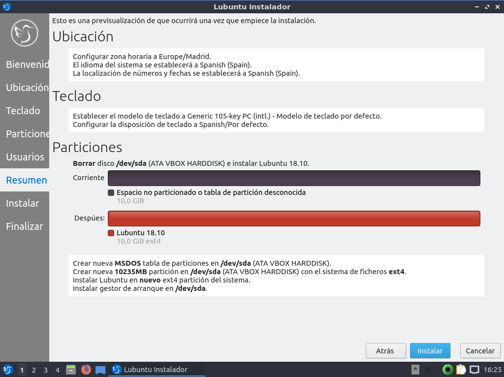 LUBUNTU 18 INSTALACION