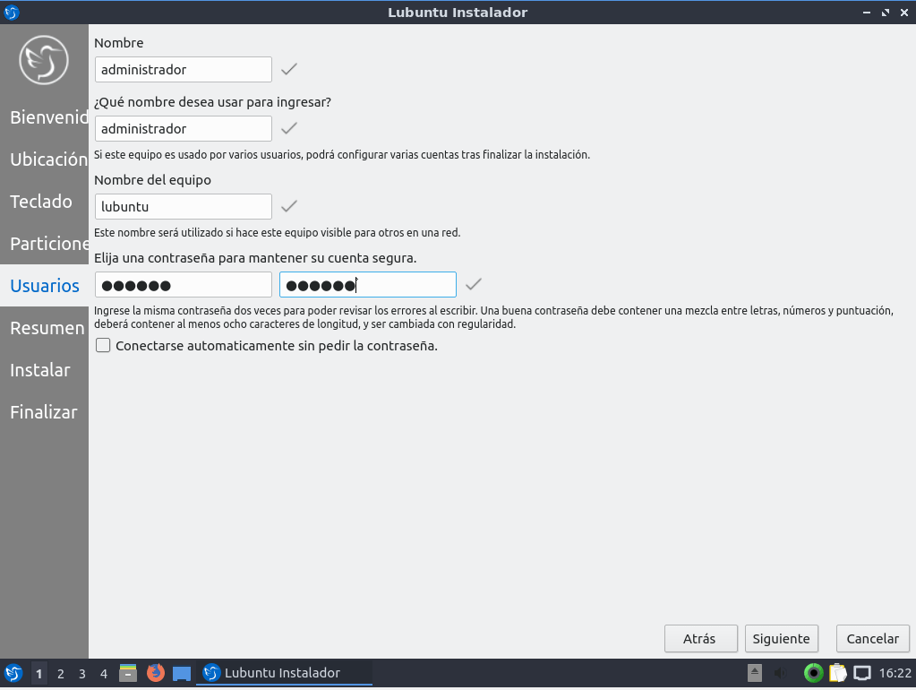 lubuntu 18 instalacion 10