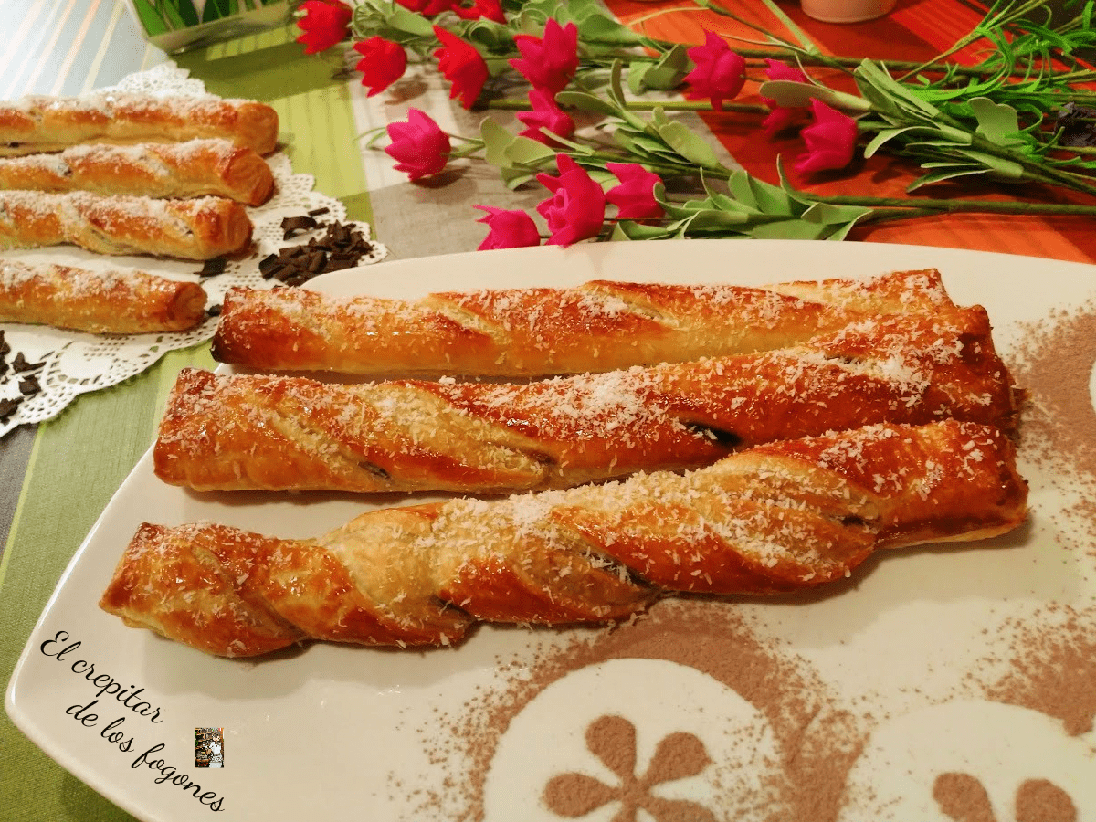 hojaldres con chocolate