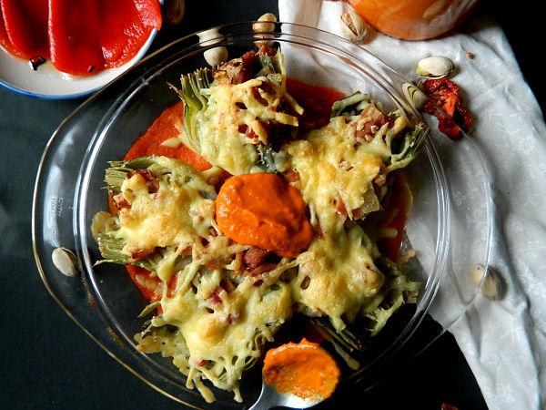 alcachofas con jamón