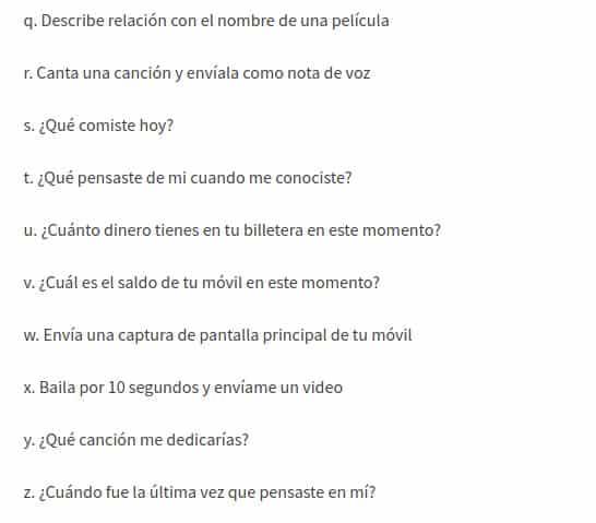 reto whatsapp: alfabeto y preguntas