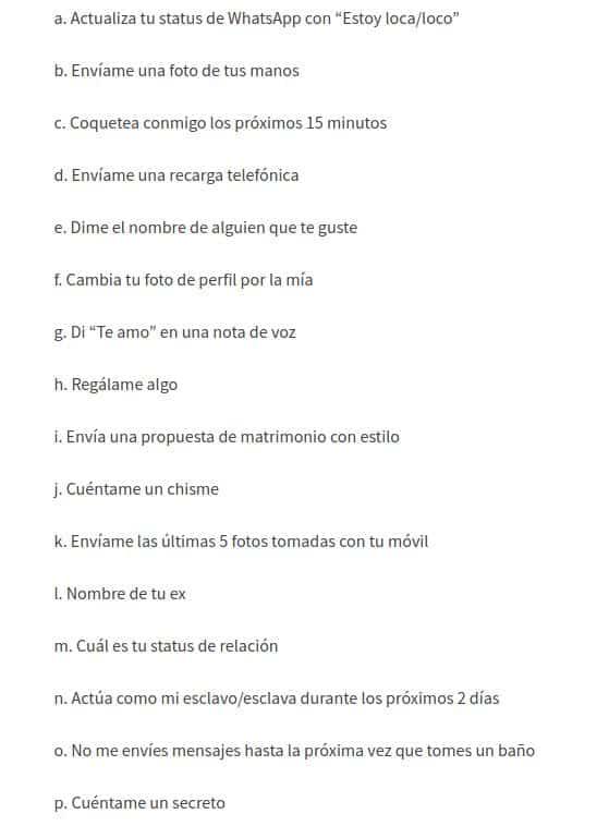 reto whatsapp: alfabeto y preguntas