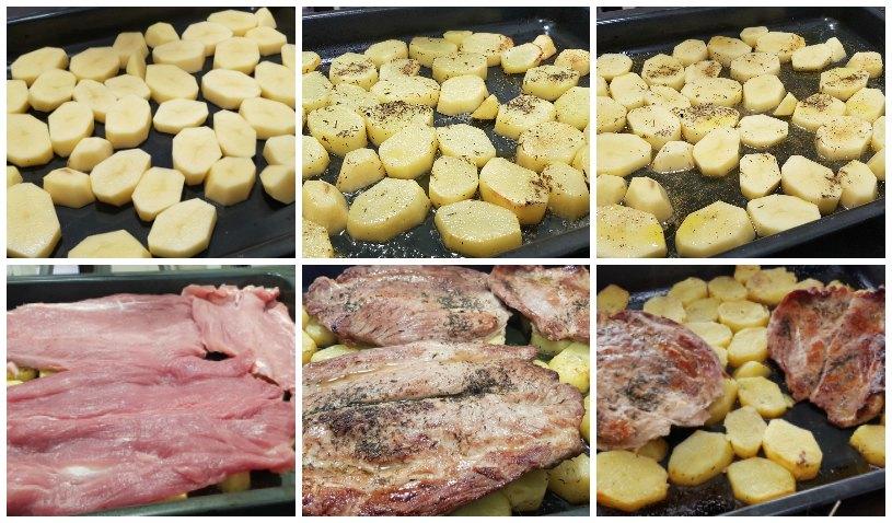 Solomillo asado con patatas