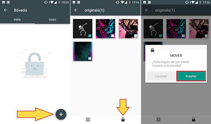 Cómo bloquear con contraseña aplicaciones en Android y ocultar imagenes fotos y videos para que no aparezcan en la Galería del teléfono móvil