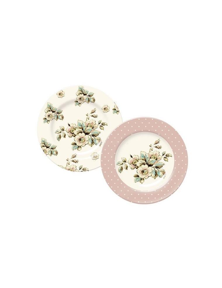 PACK DE 2 PLATOS DE POSTRE COTTAGE FLOWER KATIE ALICE