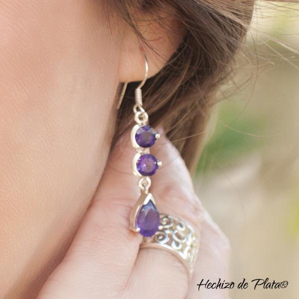 Pendientes con gemas naturales