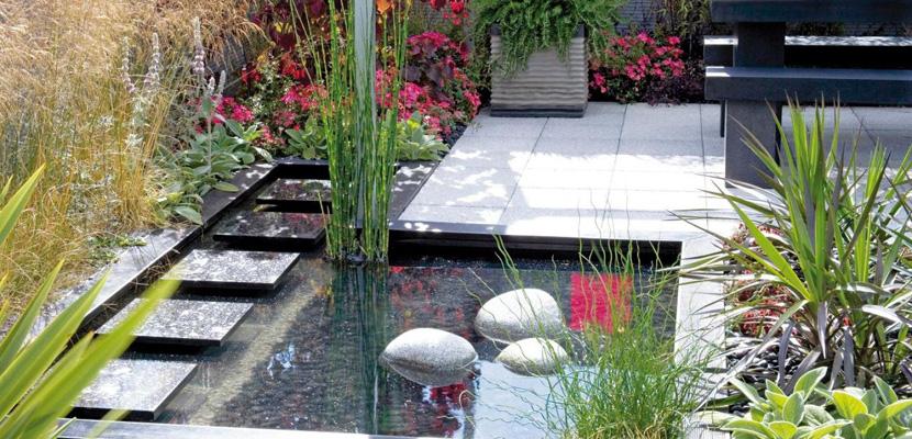 Terraza Feng Shui con agua