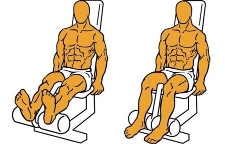 flexión de rodilla en máquina