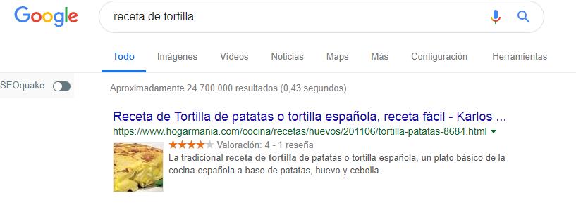 ejemplo datos estructurados
