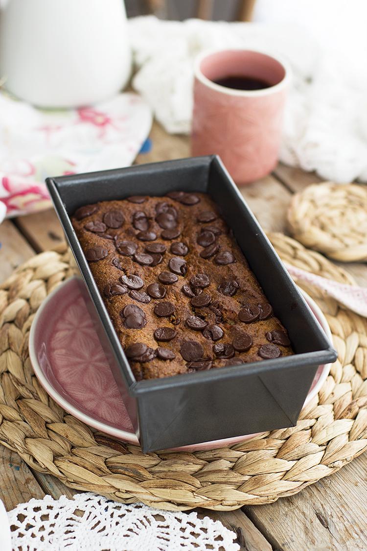 Plum Cake de Plátano y Chocolate Vegano y Saludable