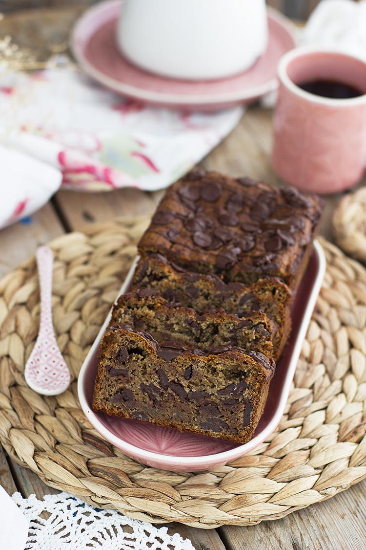 Plum Cake de Plátano y Chocolate Vegano y Saludable