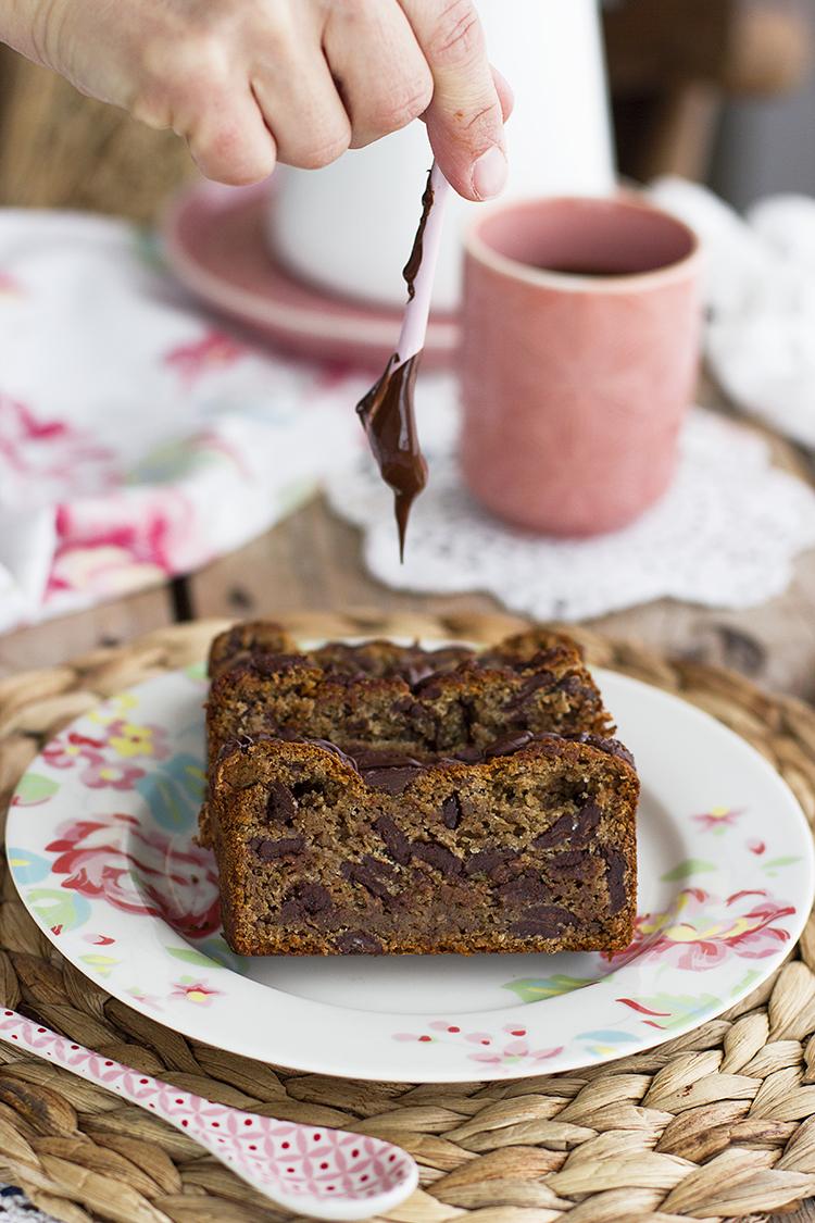 Plum Cake de Plátano y Chocolate Vegano y Saludable