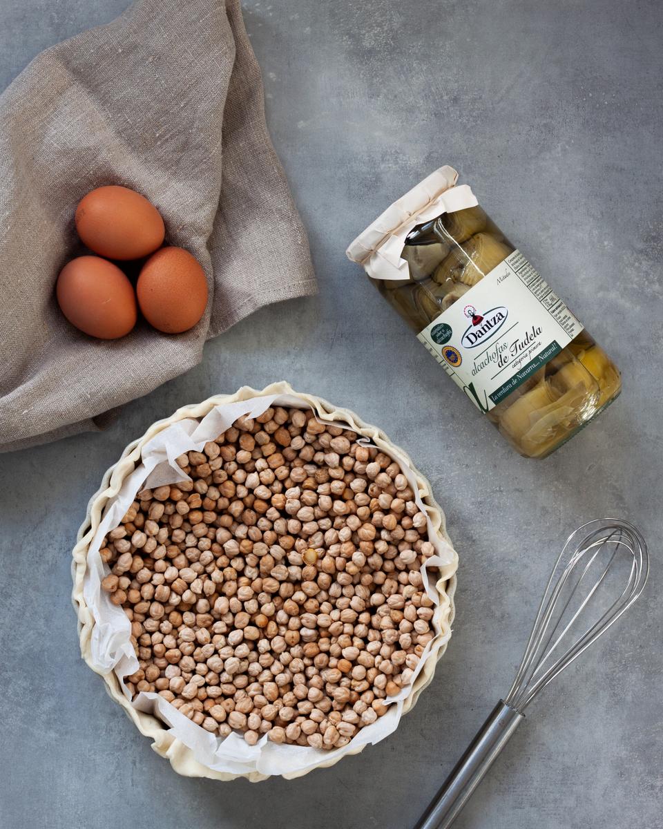 Quiche de alcachofas con jamon