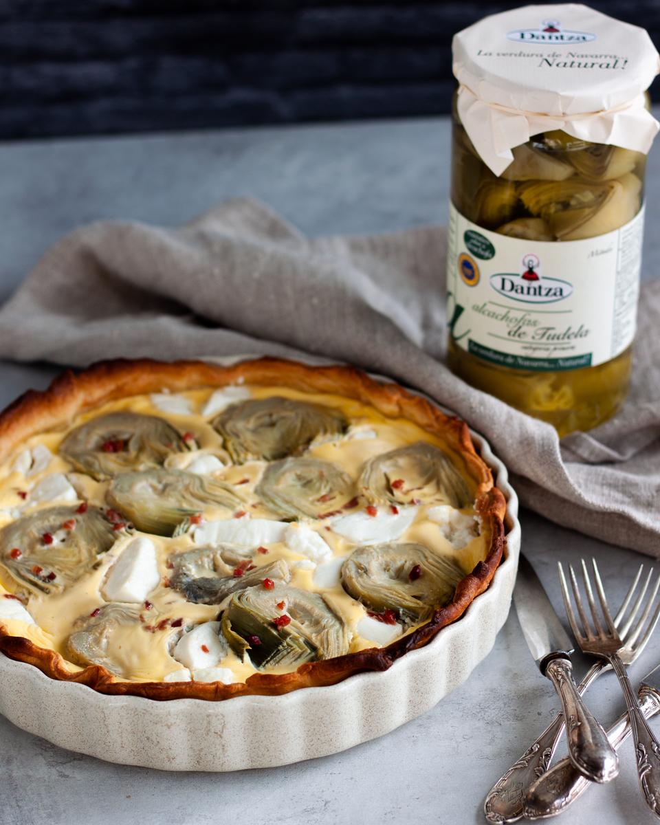 Quiche de alcachofas con jamon