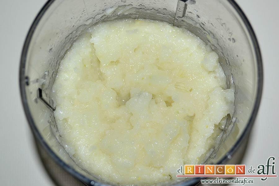 Macarrones del Cardenal, triturarla