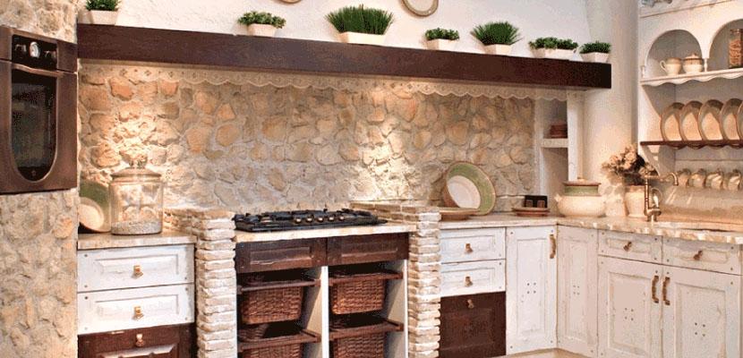 Cocina con piedra