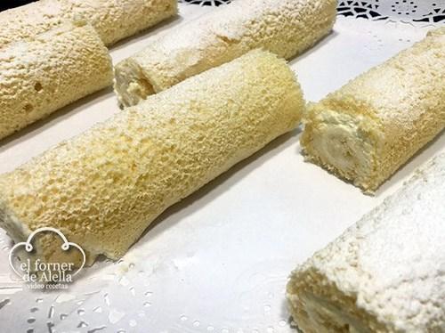 Bracitos de gitano rellenos de nata (crema de leche)