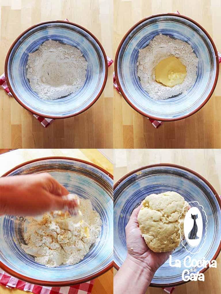 Amasando la pasta Briseé