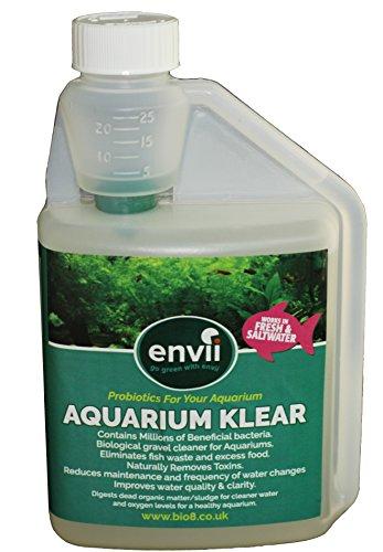 Envii Aquarium Klear – Tratamiento Bacteriano para Algas de Acuario Clarifica el Agua y Grava & Elimina las Algas Verdes – 500 ml