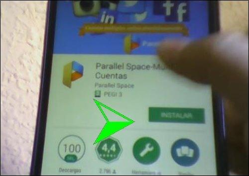 Parallel space instalar aplicación