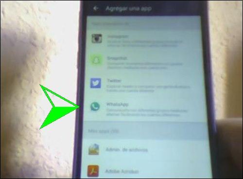 Parallel space elegir aplicacion