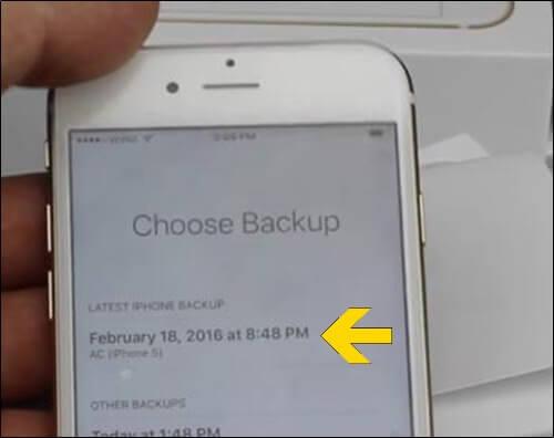 Clonar iCloud selecciona la copia de seguridad