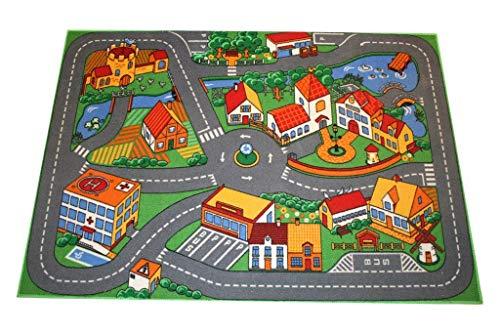 Associated Weavers Alfombra con diseño Quiet Town, Acrílico, Gris y Verde, 100 x 130 cm