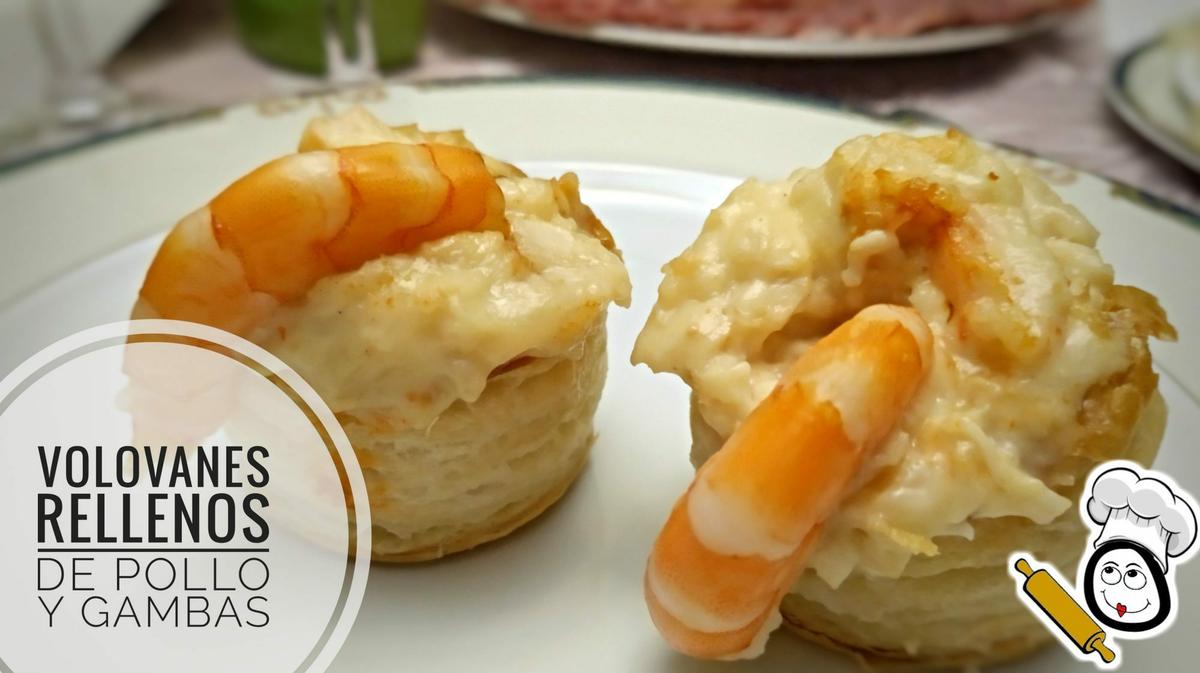 Volavanes rellenos de pollo y gambas en Thermomix