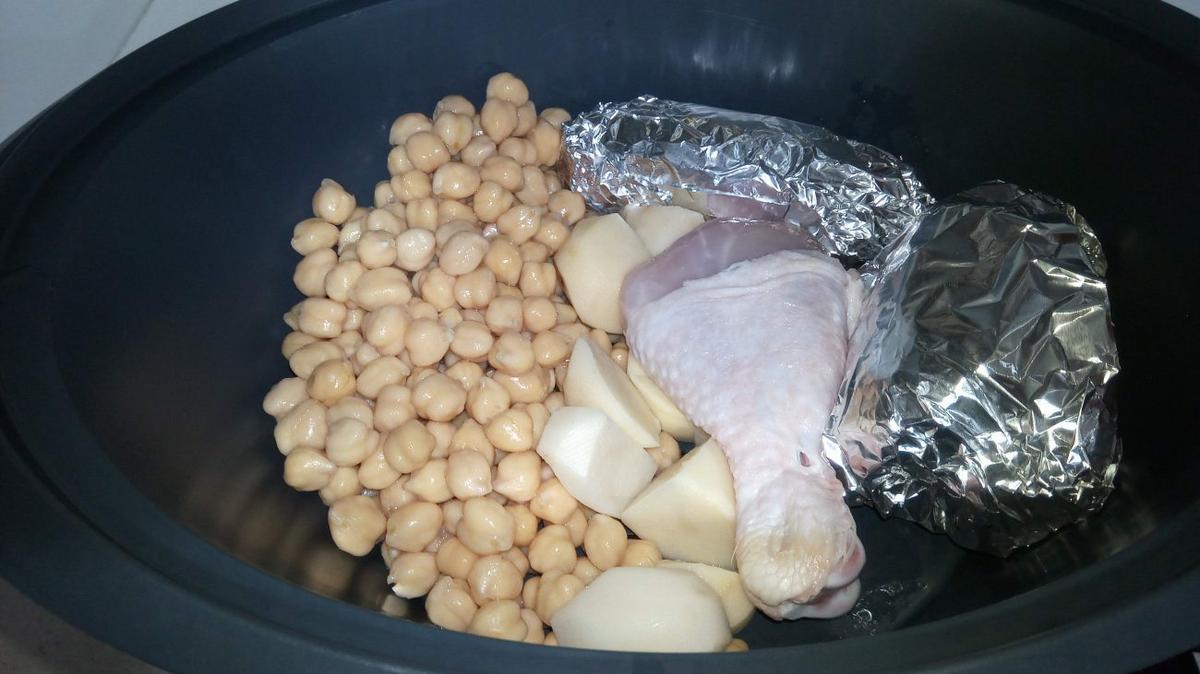 Echar los garbanzos en la Thermomix para el cocido