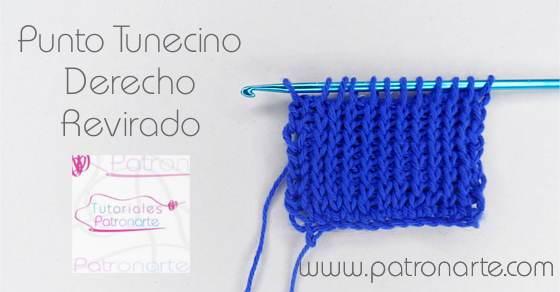 Punto Tunecino Derecho Revirado - tunisian Crochet Veer Knit Stitch