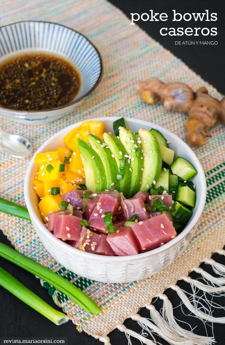 Poke bowls caseros de atún