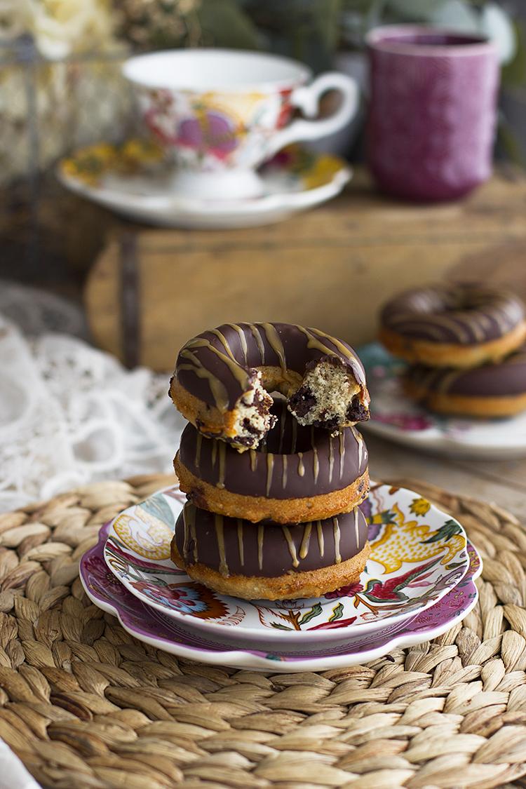 Donuts con Chocolate Saludables sin gluten, sin azúcar, sin harina