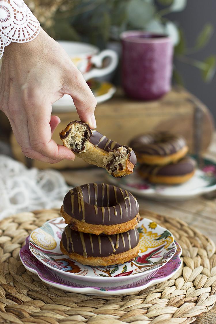 Donuts con Chocolate Saludables sin gluten, sin azúcar, sin harina