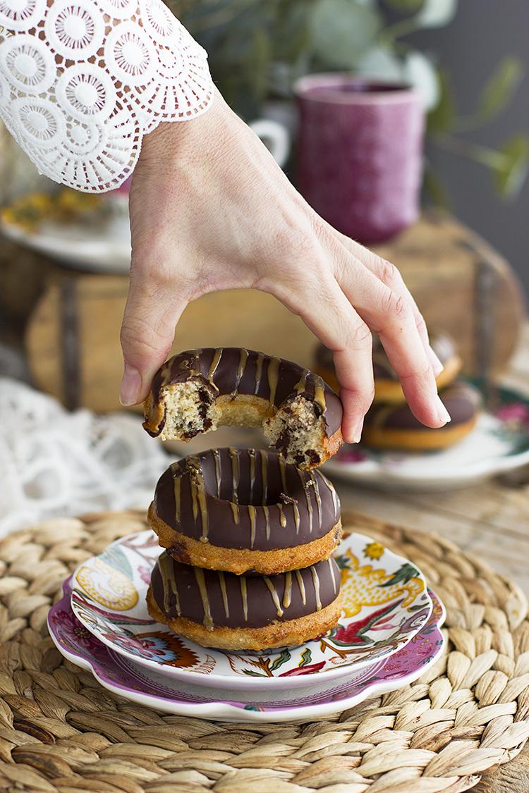 Donuts con Chocolate Saludables sin gluten, sin azúcar, sin harina