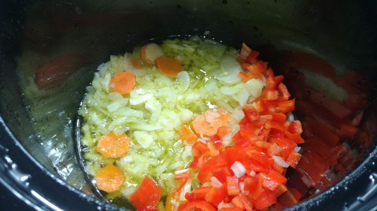 Todos los ingredientes para hacer las lentejas en Olla GM