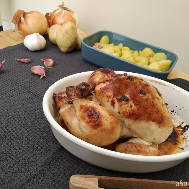 Pollo asado a la mantequilla
