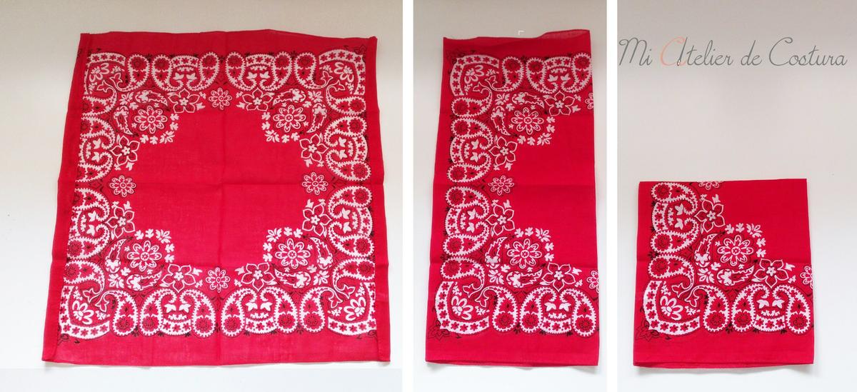 transformación de un pañuelo en neceser